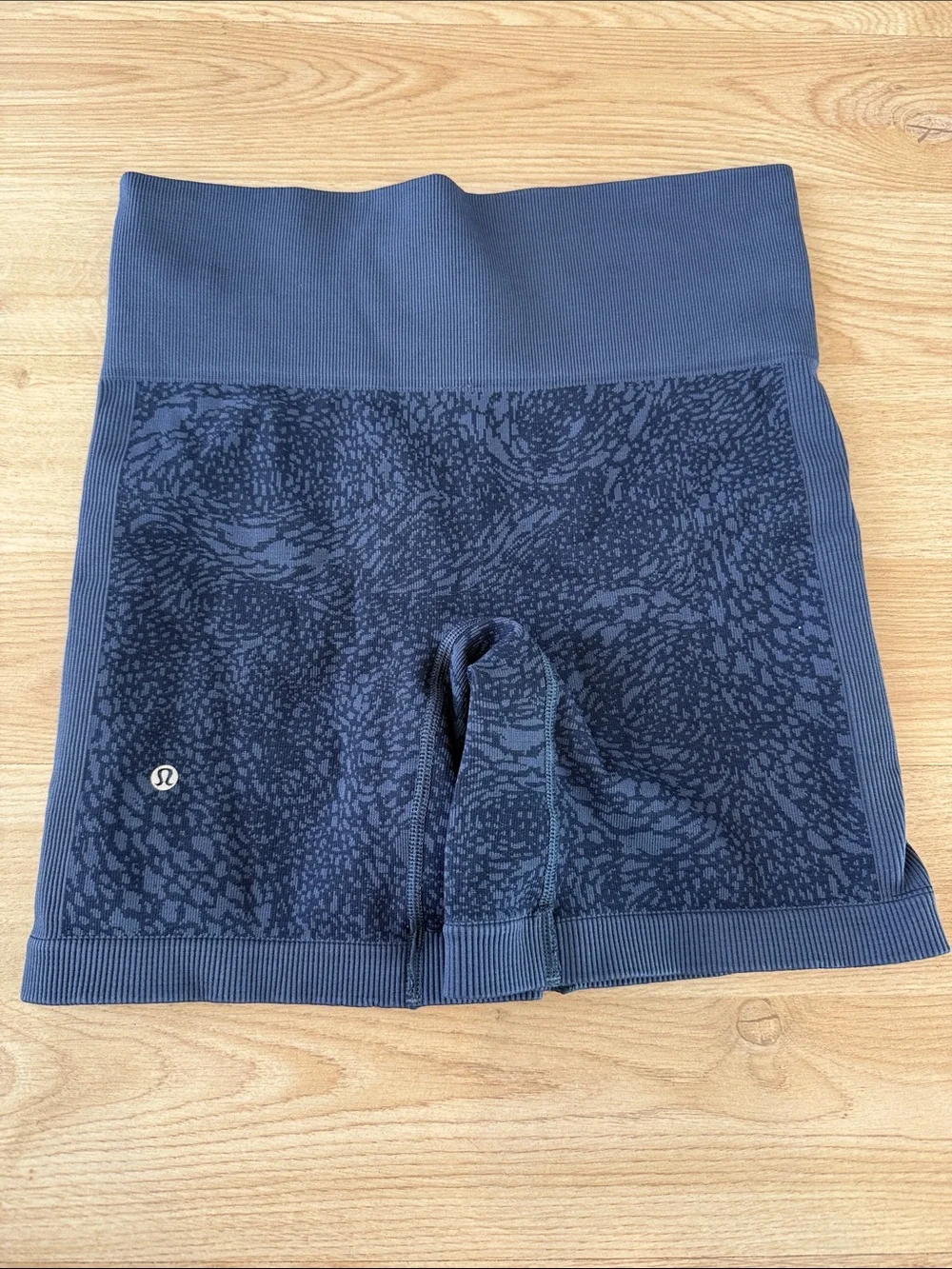 lululemon athletica Textured Dark Blue High-Rise Bike Shorts
